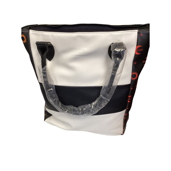 Colorblock Tote Bag With Sun & Moon Print - Picture 5 of 8